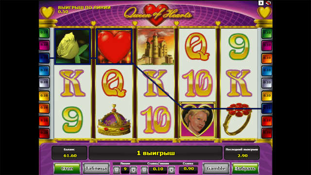 Игровой интерфейс Queen Of Hearts 8