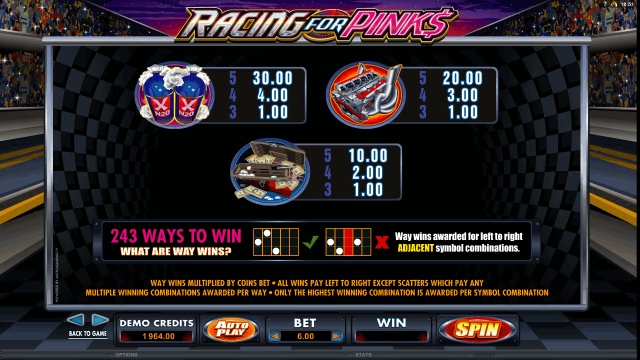 Игровой интерфейс Racing For Pinks 9