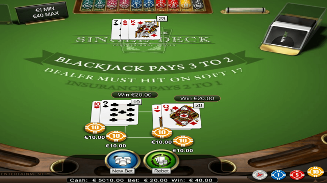Игровой интерфейс Single Deck Blackjack Professional Series 4