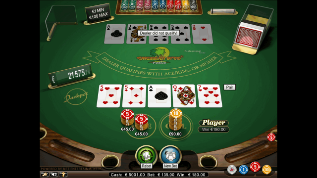 Игровой интерфейс Caribbean Stud Poker Professional Series 5