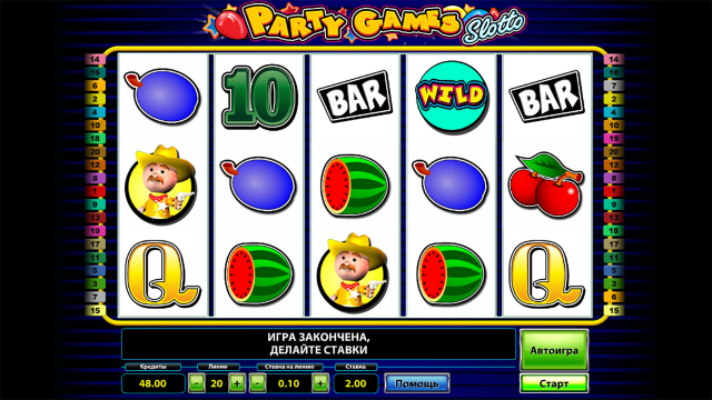 Игровой интерфейс Party Games Slotto 5